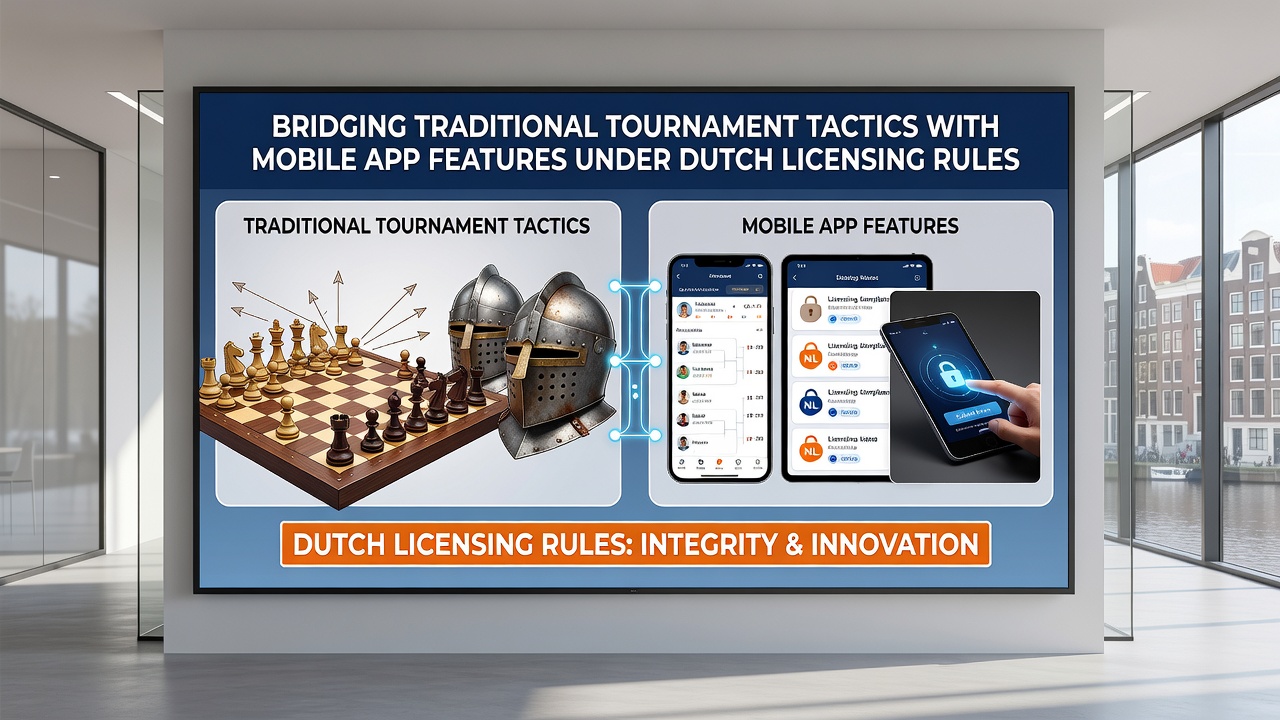 Mobiele pokerapp met toernooistatistieken en licentiecompliance indicatoren